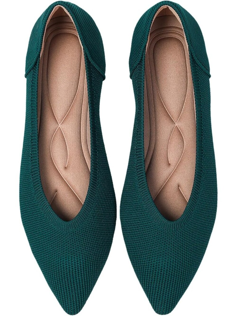 〽️Women's Dressy Ballet Flats Dark Green Slip On Casual Lightweight Breathable